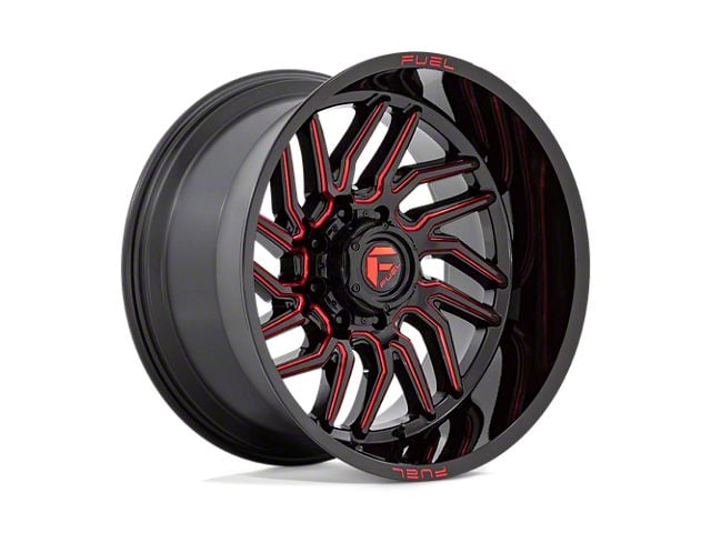 Fuel Wheels Hurricane Gloss Black Milled with Red Tint 8-Lug Wheel; 20x9; 20mm Offset (19-24 RAM 2500)