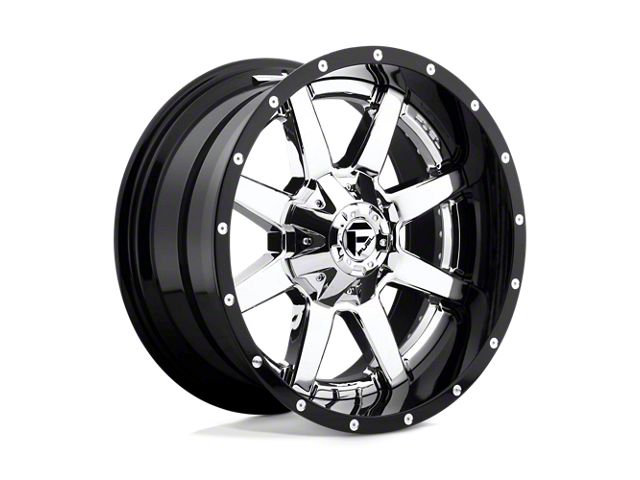 Fuel Wheels Maverick Chrome with Gloss Black Lip 8-Lug Wheel; 24x12; -44mm Offset (19-24 RAM 2500)