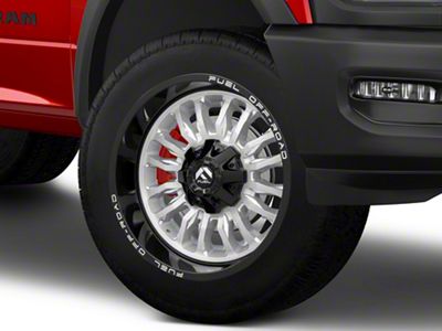 Fuel Wheels Arc Silver Brushed Face with Milled Black Lip 8-Lug Wheel; 22x12; -44mm Offset (19-24 RAM 3500 SRW)