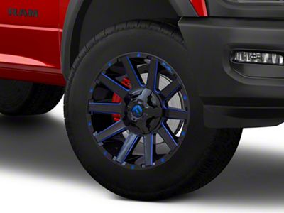 Fuel Wheels Contra Gloss Black with Blue Tint Clear 8-Lug Wheel; 20x9; 20mm Offset (19-24 RAM 3500 SRW)