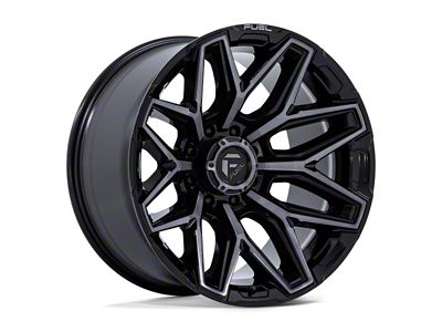 Fuel Wheels Flux Gloss Black Brushed Face with Gray Tint 8-Lug Wheel; 20x10; -18mm Offset (19-24 RAM 3500 SRW)