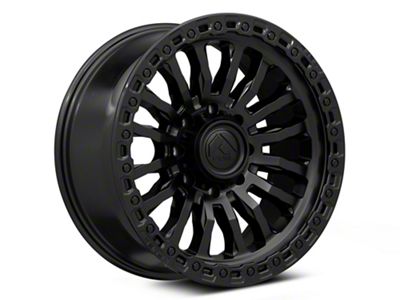 Fuel Wheels Rincon Matte Black with Gloss Black Lip 8-Lug Wheel; 17x9; 1mm Offset (19-24 RAM 3500 SRW)