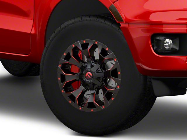 Fuel Wheels Ranger Assault Matte Black Red Milled 6-Lug Wheel; 17x8.5 ...