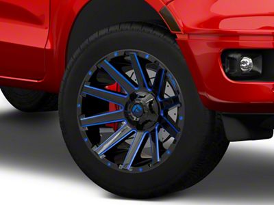 Fuel Wheels Contra Gloss Black with Blue Tinted Clear 6-Lug Wheel; 20x10; -19mm Offset (19-23 Ranger)