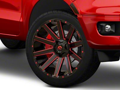 Fuel Wheels Contra Gloss Black with Red Tint 6-Lug Wheel; 22x10; -19mm Offset (19-23 Ranger)