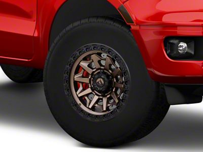 Fuel Wheels Covert Matte Bronze with Black Bead Ring 6-Lug Wheel; 17x9; -12mm Offset (19-23 Ranger)