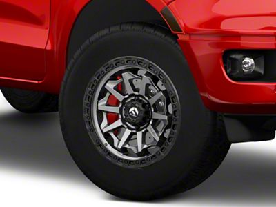 Fuel Wheels Covert Matte Gunmetal with Black Bead Ring 6-Lug Wheel; 18x9; -12mm Offset (19-23 Ranger)