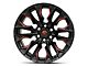 Fuel Wheels Flame Gloss Black Milled with Red Accents 6-Lug Wheel; 20x10; -18mm Offset (19-23 Ranger)