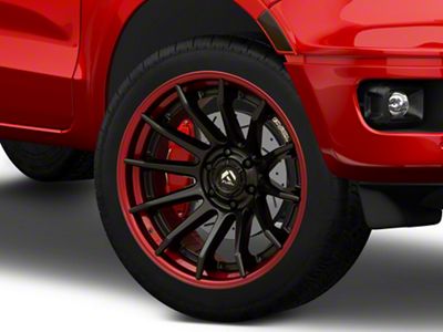 Fuel Wheels Fusion Forged Burn Matte Black with Candy Red Lip 6-Lug Wheel; 22x10; -18mm Offset (19-23 Ranger)
