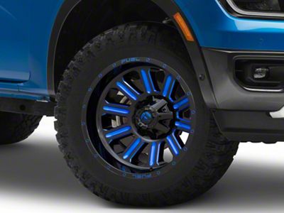 Fuel Wheels Hardline Gloss Black with Blue Tinted Clear 6-Lug Wheel; 18x9; 2mm Offset (24-25 Ranger)