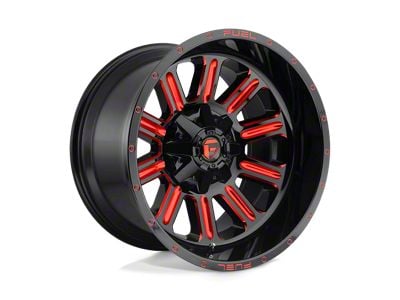 Fuel Wheels Hardline Gloss Black with Red Tinted Clear 6-Lug Wheel; 18x9; 20mm Offset (19-23 Ranger)