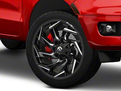 Fuel Wheels Reaction Gloss Black Milled 6-Lug Wheel; 24x12; -44mm Offset (19-23 Ranger)