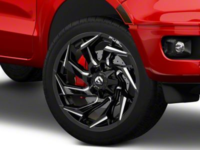 Fuel Wheels Reaction Gloss Black Milled 6-Lug Wheel; 22x12; -44mm Offset (19-23 Ranger)