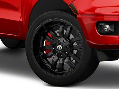 Fuel Wheels Sledge Matte Black with Gloss Black Lip 6-Lug Wheel; 22x10; -18mm Offset (19-23 Ranger)