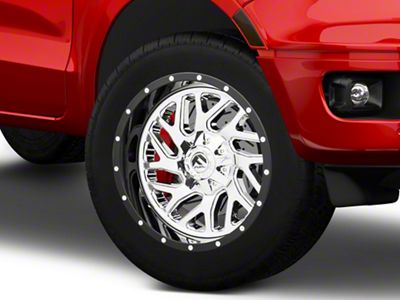 Fuel Wheels Triton Chrome with Gloss Black Lip 6-Lug Wheel; 20x12; -44mm Offset (19-23 Ranger)