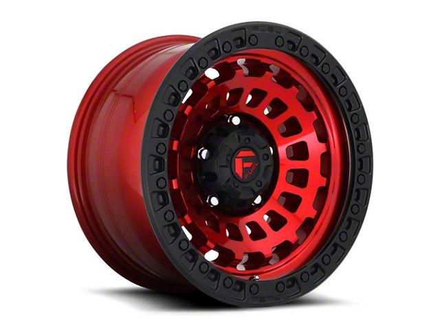 Fuel Wheels Zephyr Candy Red with Black Bead Ring 6-Lug Wheel; 18x9; -12mm Offset (19-23 Ranger)
