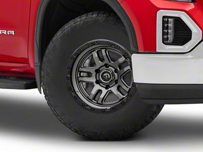 Fuel Wheels Ammo Matte Gunmetal with Black Bead Ring 6-Lug Wheel; 18x9; 20mm Offset (19-25 Sierra 1500)