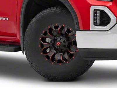 Fuel Wheels Assault Matte Black Red Milled 6-Lug Wheel; 17x9; -12mm Offset (19-24 Sierra 1500)