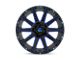 Fuel Wheels Contra Gloss Black with Blue Tinted Clear 6-Lug Wheel; 22x10; -19mm Offset (19-24 Sierra 1500)