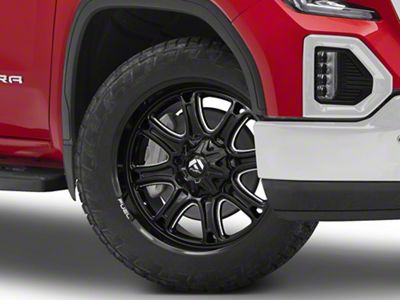 Fuel Wheels Darkstar Gloss Black Milled 6-Lug Wheel; 22x10; -18mm Offset (19-25 Sierra 1500)
