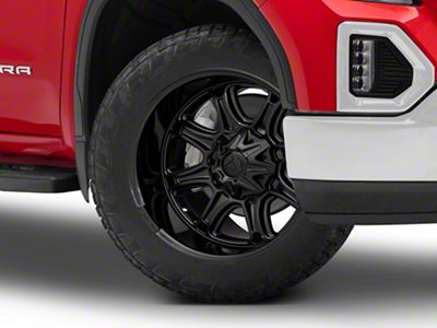 Fuel Wheels Darkstar Matte Black with Gloss Black Lip 6-Lug Wheel; 22x10; -18mm Offset (19-25 Sierra 1500)