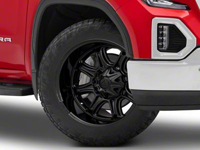 Fuel Wheels Darkstar Matte Black with Gloss Black Lip 6-Lug Wheel; 22x10; 10mm Offset (19-25 Sierra 1500)