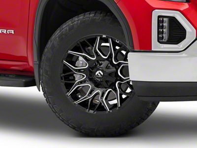 Fuel Wheels Flame Gloss Black Milled with Red Accents 6-Lug Wheel; 20x9; 20mm Offset (19-24 Sierra 1500)