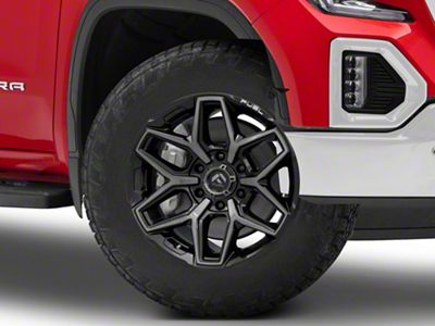 Fuel Wheels Flux Gloss Black Brushed with Gray Tint 6-Lug Wheel; 20x10; -18mm Offset (19-25 Sierra 1500)