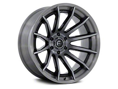 Fuel Wheels Fusion Forged Burn Gloss Black with Brushed Gray Tint Face and Lip 6-Lug Wheel; 22x10; -18mm Offset (19-25 Sierra 1500)