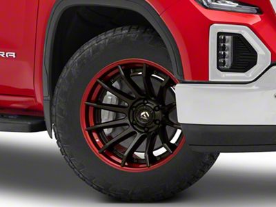 Fuel Wheels Fusion Forged Burn Matte Black with Candy Red Lip 6-Lug Wheel; 20x10; -18mm Offset (19-25 Sierra 1500)