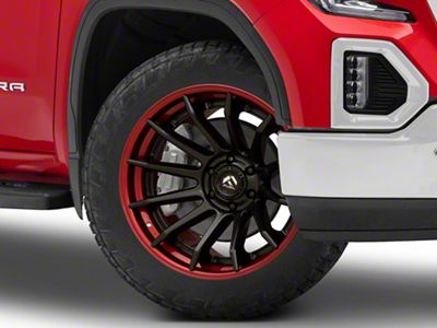 Fuel Wheels Fusion Forged Burn Matte Black with Candy Red Lip 6-Lug Wheel; 22x10; -18mm Offset (19-25 Sierra 1500)