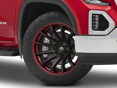 Fuel Wheels Fusion Forged Burn Matte Black with Candy Red Lip 6-Lug Wheel; 24x12; -44mm Offset (19-25 Sierra 1500)