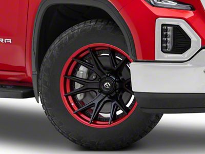 Fuel Wheels Fusion Forged Catalyst Matte Black with Candy Red Lip 6-Lug Wheel; 20x10; -18mm Offset (19-25 Sierra 1500)