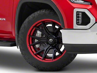 Fuel Wheels Fusion Forged Catalyst Matte Black with Candy Red Lip 6-Lug Wheel; 22x10; -18mm Offset (19-25 Sierra 1500)