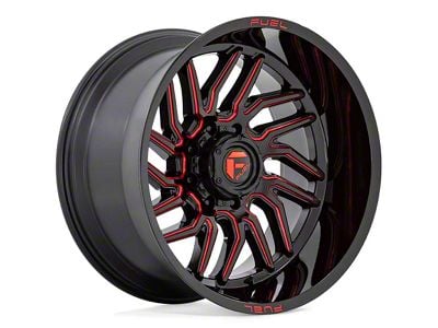Fuel Wheels Hurricane Gloss Black Milled with Red Tint 6-Lug Wheel; 20x9; 1mm Offset (19-25 Sierra 1500)