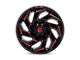 Fuel Wheels Reaction Gloss Black Milled with Red Tint 6-Lug Wheel; 17x9; -12mm Offset (19-24 Sierra 1500)
