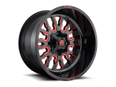 Fuel Wheels Stroke Gloss Black Red Tinted Clear 6-Lug Wheel; 24x14; -75mm Offset (19-24 Sierra 1500)