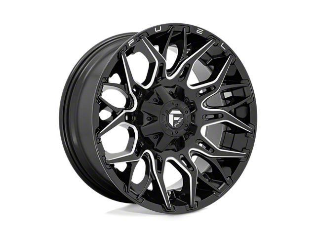 Fuel Wheels Twitch Glossy Black Milled 6-Lug Wheel; 22x10; -18mm Offset (19-24 Sierra 1500)