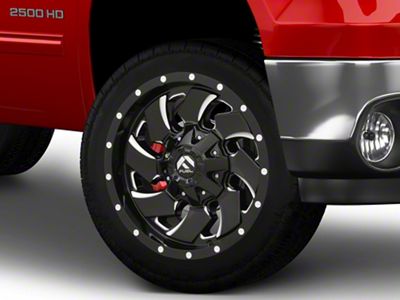 Fuel Wheels Cleaver Gloss Black Milled 8-Lug Wheel; 22x10; -18mm Offset (07-10 Sierra 2500 HD)