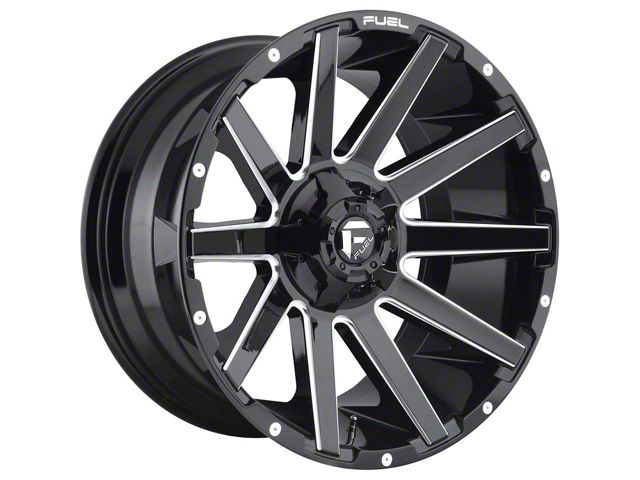 Fuel Wheels Contra Gloss Black Milled 8-Lug Wheel; 20x10; -18mm Offset (20-24 Sierra 2500 HD)