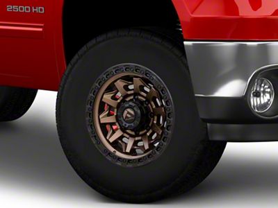 Fuel Wheels Covert Matte Bronze with Black Bead Ring 8-Lug Wheel; 17x9; 1mm Offset (07-10 Sierra 2500 HD)