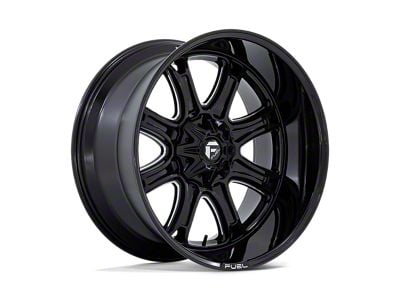 Fuel Wheels Darkstar Gloss Black Milled 8-Lug Wheel; 22x10; -18mm Offset (20-25 Sierra 2500 HD)