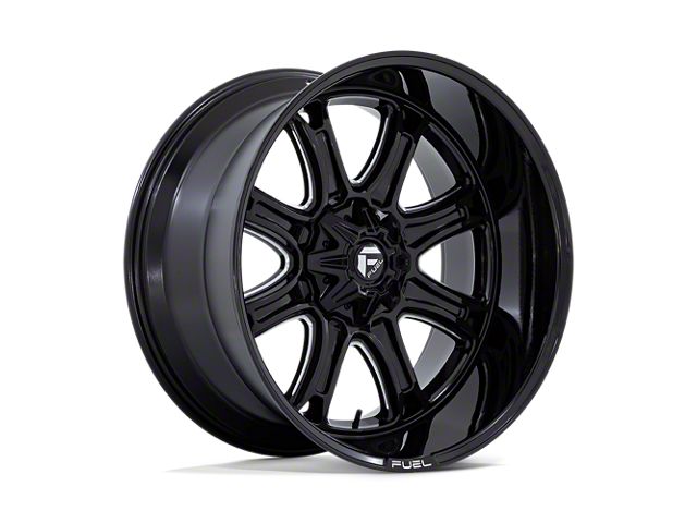 Fuel Wheels Darkstar Gloss Black Milled 8-Lug Wheel; 22x9; 1mm Offset (20-24 Sierra 2500 HD)