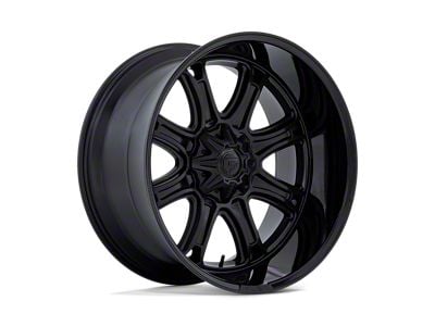 Fuel Wheels Darkstar Matte Black with Gloss Black Lip 8-Lug Wheel; 20x10; -18mm Offset (20-24 Sierra 2500 HD)