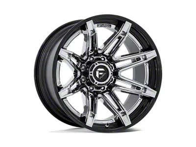 Fuel Wheels Fusion Forged Brawl Chrome with Gloss Black Lip 8-Lug Wheel; 24x12; -44mm Offset (20-25 Sierra 2500 HD)