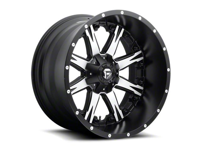 Fuel Wheels Nutz Matte Black Machined 8-Lug Wheel; 20x10; -12mm Offset (20-24 Sierra 2500 HD)