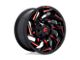 Fuel Wheels Reaction Gloss Black Milled with Red Tint 8-Lug Wheel; 20x10; -18mm Offset (20-24 Sierra 2500 HD)