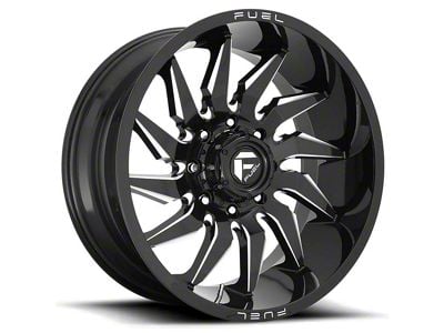 Fuel Wheels Saber Gloss Black Milled 8-Lug Wheel; 20x9; 1mm Offset (20-24 Sierra 2500 HD)