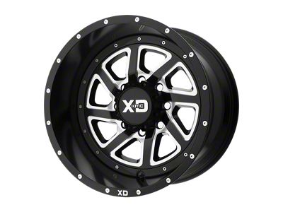 Fuel Wheels Scepter Gloss Black Milled 8-Lug Wheel; 22x12; -44mm Offset (20-25 Sierra 2500 HD)