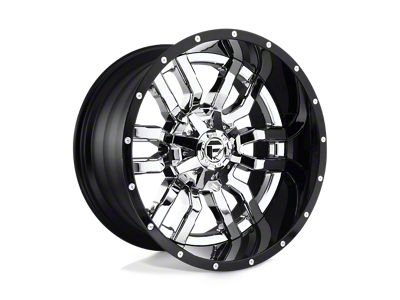 Fuel Wheels Sledge Chrome with Gloss Black Lip 8-Lug Wheel; 20x10; -18mm Offset (07-10 Sierra 2500 HD)